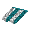 Cyan Striped Awning