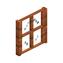 Acacia Planks Four Pane Window