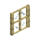 Birch Planks Four Pane Window