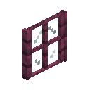Crimson Planks Four Pane Window