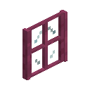 Stripped Crimson Four Pane Window