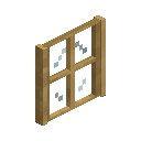 Stripped Oak Four Pane Window